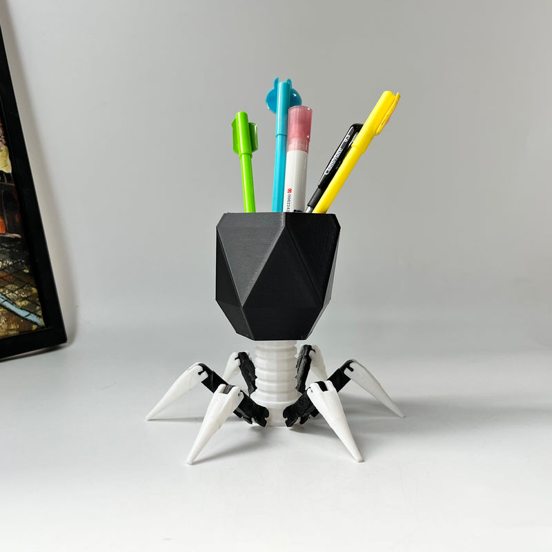Virus Planter, Pencil Holder Gift, Bacteriophage 3D print Minimalist