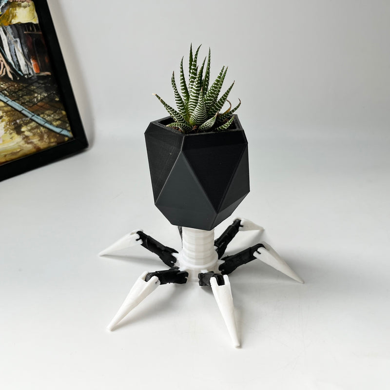 Virus Planter, Pencil Holder Gift, Bacteriophage 3D print Minimalist