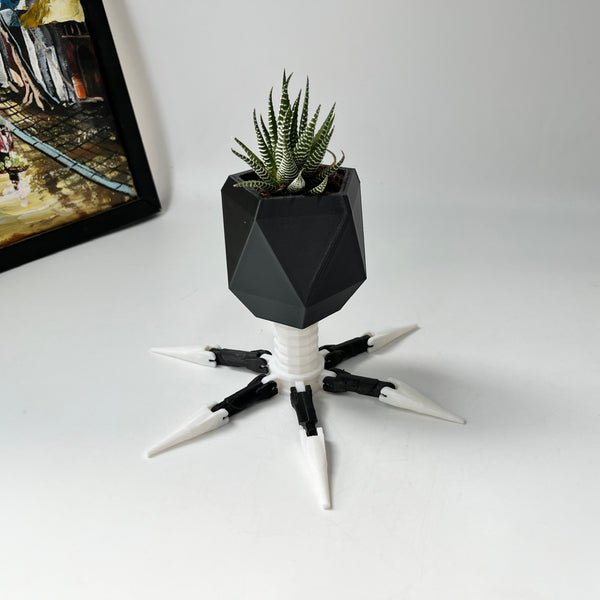 Virus Planter, Pencil Holder Gift, Bacteriophage 3D print Minimalist