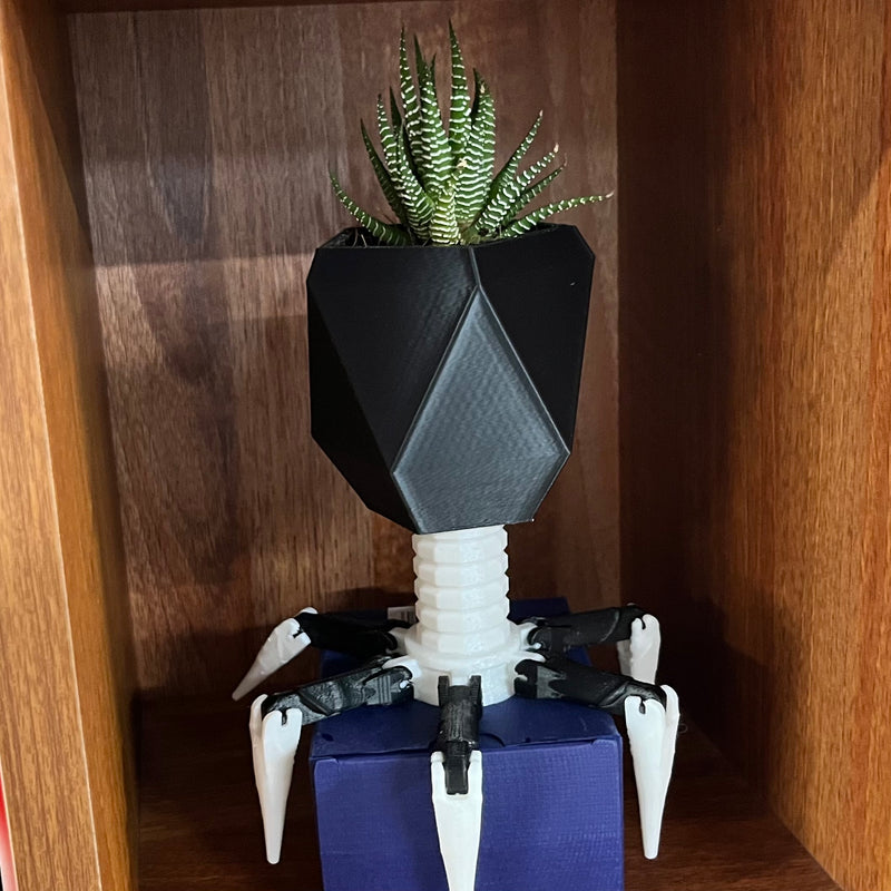 Virus Planter, Pencil Holder Gift, Bacteriophage 3D print Minimalist