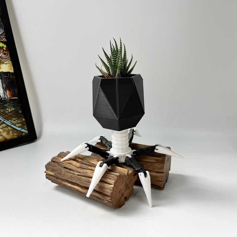 Virus Planter, Pencil Holder Gift, Bacteriophage 3D print Minimalist