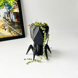 Virus Planter, Pencil Holder Gift, Bacteriophage 3D print Minimalist (Black)
