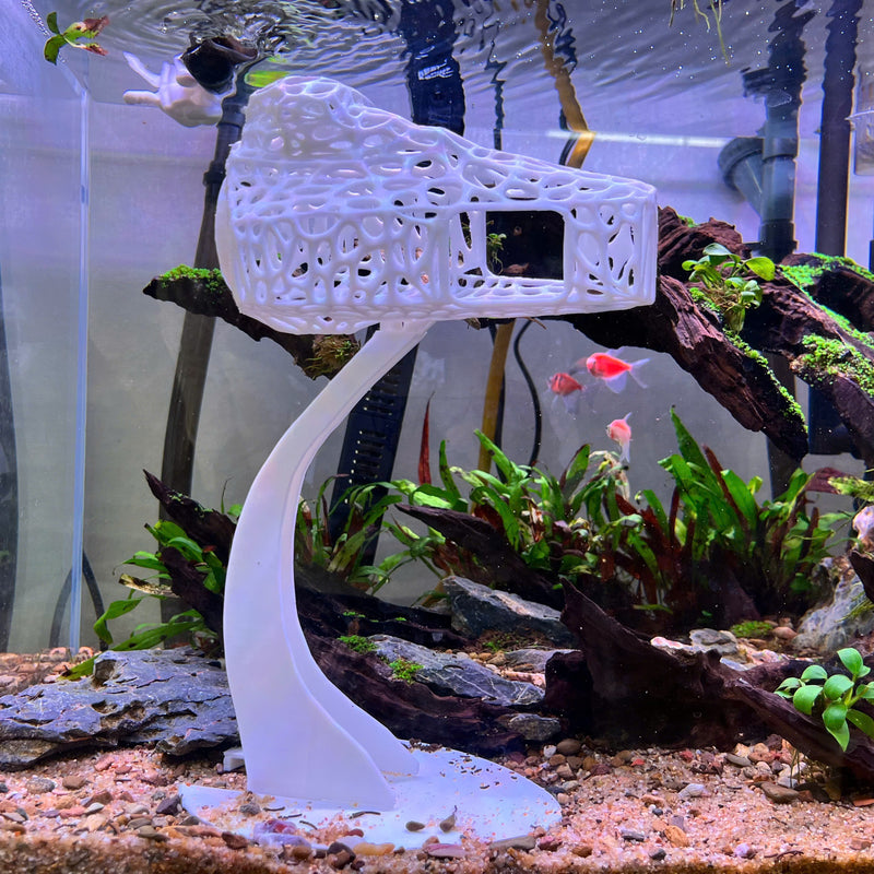 Tunnel Hide for Fish – Comes with Stand – Safe Plastic For Aquariums (Spaceship)