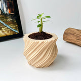 Mini Twisted 3D-Printed Plant Pot – Home Decoration – Safe Plastic