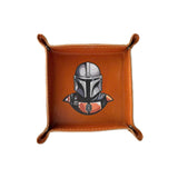 Engraved Leather Tray – Snap Corners – Compact & Unique (Mandalorian)