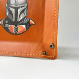 Engraved Leather Tray – Snap Corners – Compact & Unique (Mandalorian)