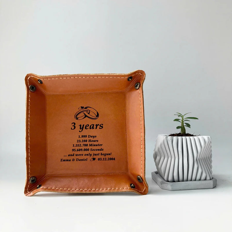 Personalized Leather Tray