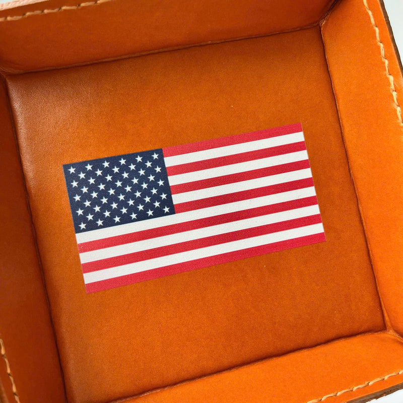 Engraved Leather Tray – Snap Corners – Compact & Unique (American)