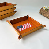 Engraved Leather Tray – Snap Corners – Compact & Unique (American)