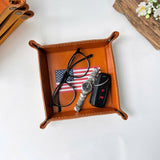 Engraved Leather Tray – Snap Corners – Compact & Unique (American)