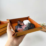 Engraved Leather Tray – Snap Corners – Compact & Unique (American)