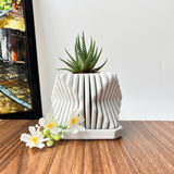 Square-Twisted Plant Pot – Indoor/Outdoor Decor – Durable Material