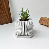 Square-Twisted Plant Pot – Indoor/Outdoor Decor – Durable Material