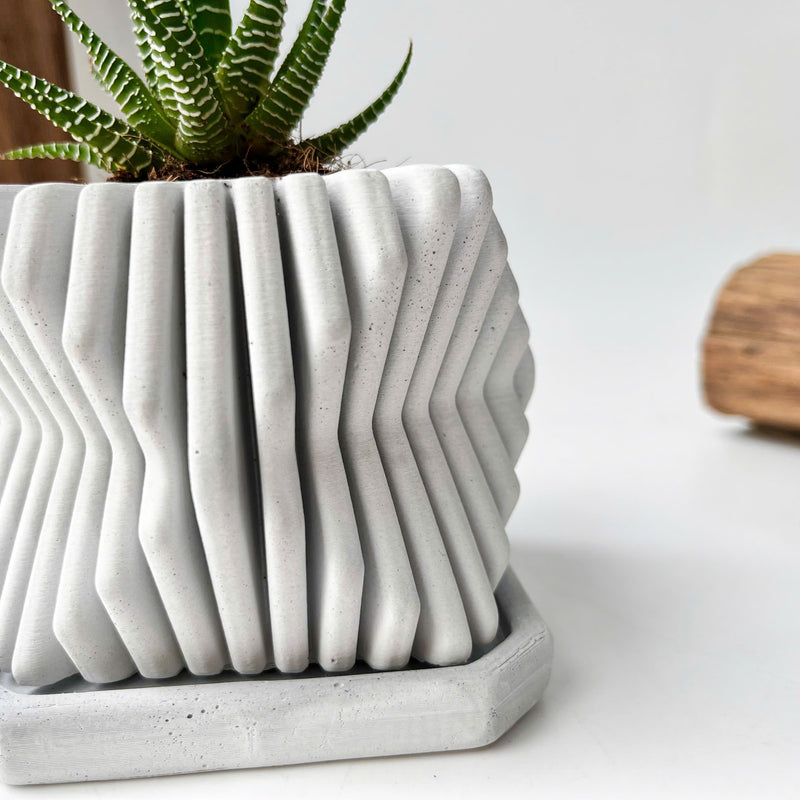 Square-Twisted Plant Pot – Indoor/Outdoor Decor – Durable Material