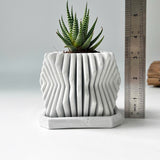 Square-Twisted Plant Pot – Indoor/Outdoor Decor – Durable Material