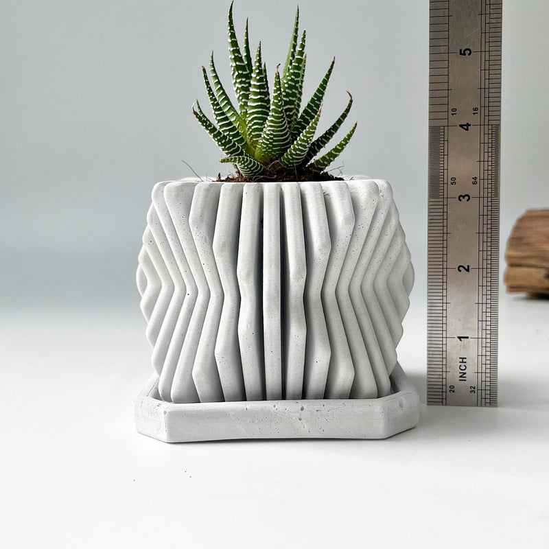 Square-Twisted Plant Pot – Indoor/Outdoor Decor – Durable Material
