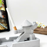 Warrior-Shaped Ashtray with Handle