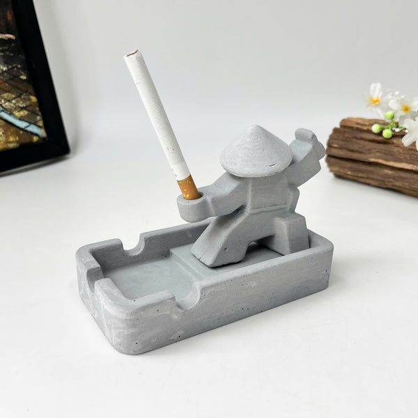 Warrior-Shaped Ashtray with Handle