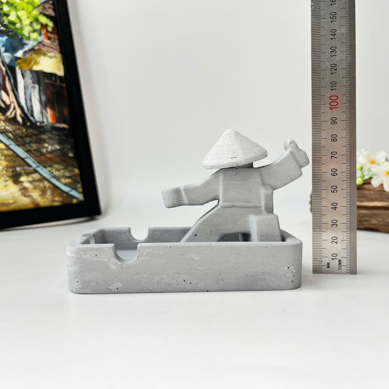Warrior-Shaped Ashtray with Handle