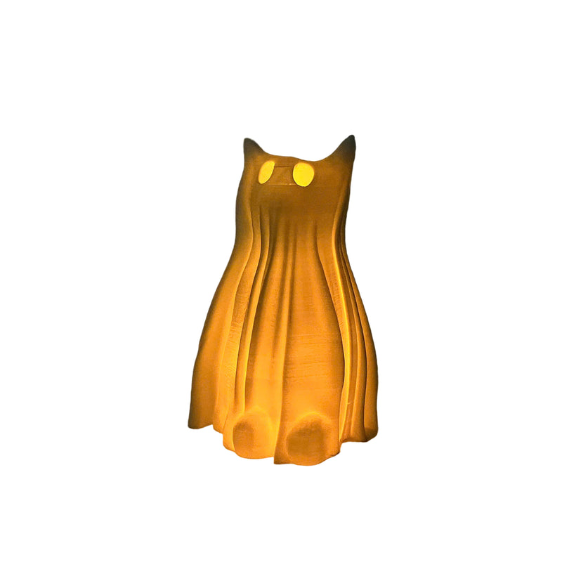 Ghost Cat LED Lights - Pet Lover Decor for Home - Cat Themed 3D Printed Night Light - Fall Desk Decoration