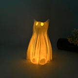 Ghost Cat LED Lights - Pet Lover Decor for Home - Cat Themed 3D Printed Night Light - Fall Desk Decoration