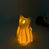 Ghost Cat LED Lights - Pet Lover Decor for Home - Cat Themed 3D Printed Night Light - Fall Desk Decoration