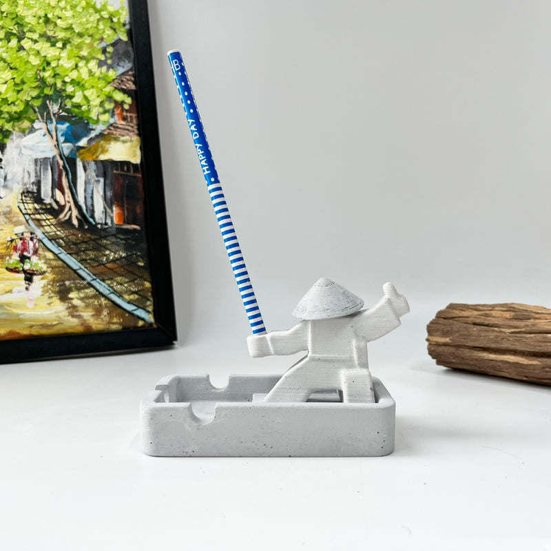 Warrior-Shaped Ashtray with Handle