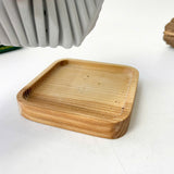 Square-Twisted Plant Pot (wooden drainage tray)