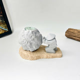 Rock-Shaped Candle Holder, Candle Holder with Man Pushing Rock, Sisyphus Inspired