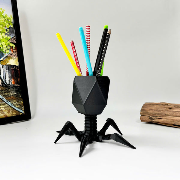 Virus Planter, Pencil Holder Gift, Bacteriophage 3D print Minimalist