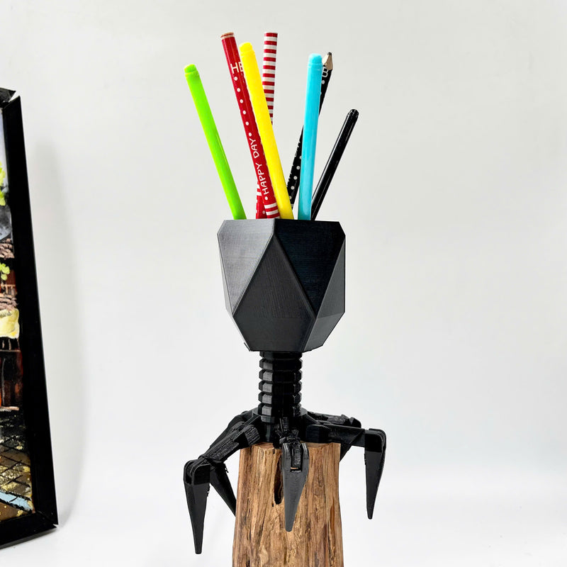 Virus Planter, Pencil Holder Gift, Bacteriophage 3D print Minimalist