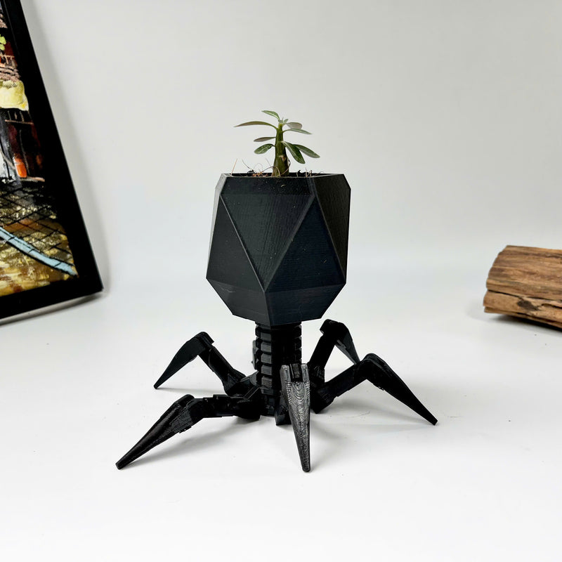 Virus Planter, Pencil Holder Gift, Bacteriophage 3D print Minimalist