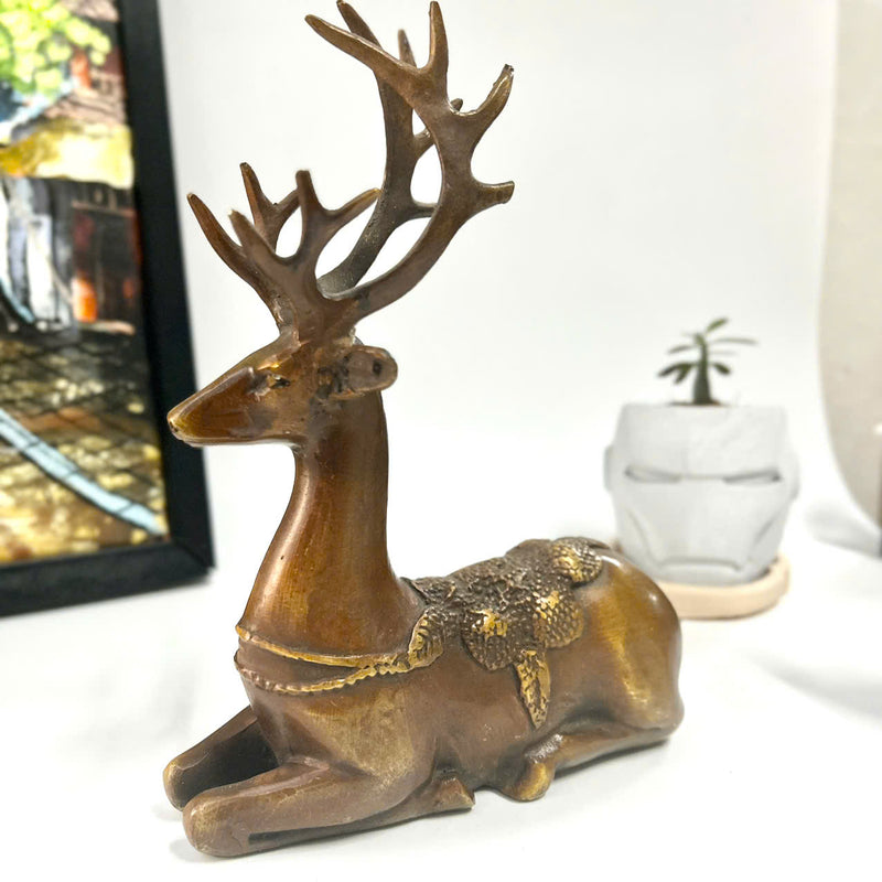Bronze Deer Statue – Symbol of Luck, Prosperity & Longevity