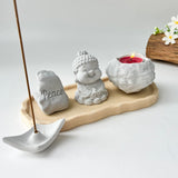 Set of “Peace” Monk Statues (Concrete)