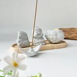 Set of “Peace” Monk Statues (Concrete)
