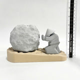 Rock Candle Holder - Wooden base with message underneath