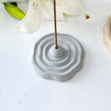 Set of “Peace” Monk Statues (Concrete), Round Incense Holder