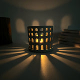 Concrete Candle Holder - Roman Colosseum Light Effect