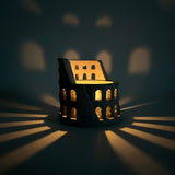 Concrete Candle Holder - Roman Colosseum Light Effect