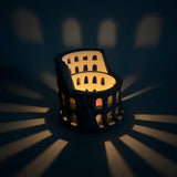 Concrete Candle Holder - Roman Colosseum Light Effect