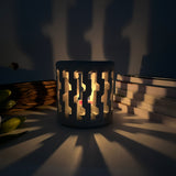 Concrete Candle Holder - Zigzag Light Effect