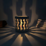 Concrete Candle Holder - Zigzag Light Effect