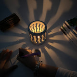 Concrete Candle Holder - Zigzag Light Effect