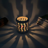 Concrete Candle Holder - Zigzag Light Effect