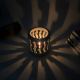 Concrete Candle Holder - Zigzag Light Effect