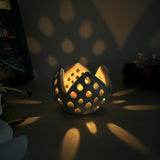 Concrete Candle Holder - Lotus Flower Light Effect
