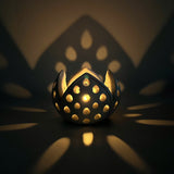 Concrete Candle Holder - Lotus Flower Light Effect