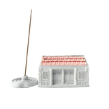 Pink-Roof House Incense Holder Set