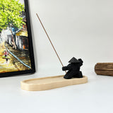 Minimalist Samurai Incense Holder Set (Black)