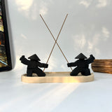 Minimalist Samurai Incense Holder Set (Black)